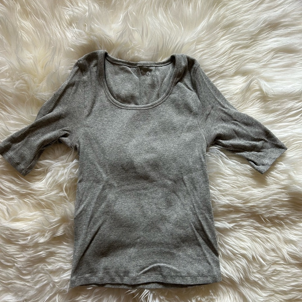 Quince Heather Gray Short Sleeve Tee